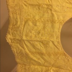 2-piece handmade embroidered yellow dress
